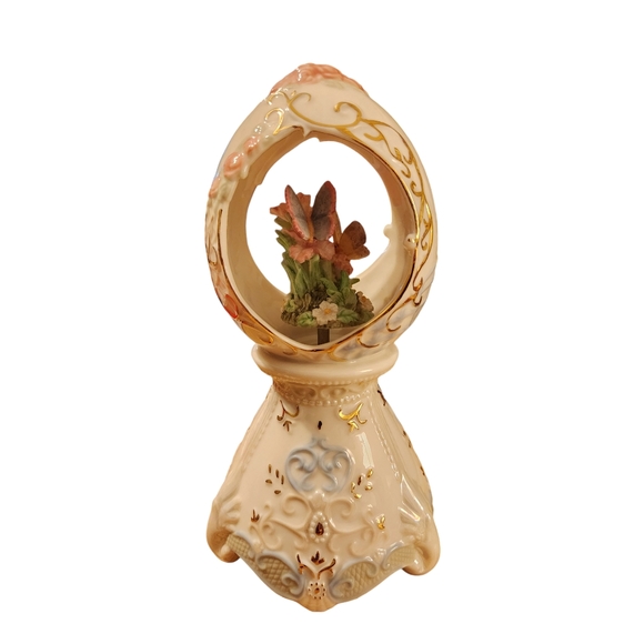 Vtg Schmid Porcelain Egg Music Box - Picture 6 of 9